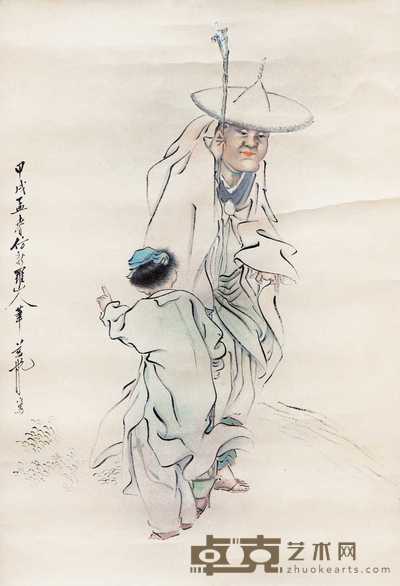 马慈航 人物 镜心 55×37cm